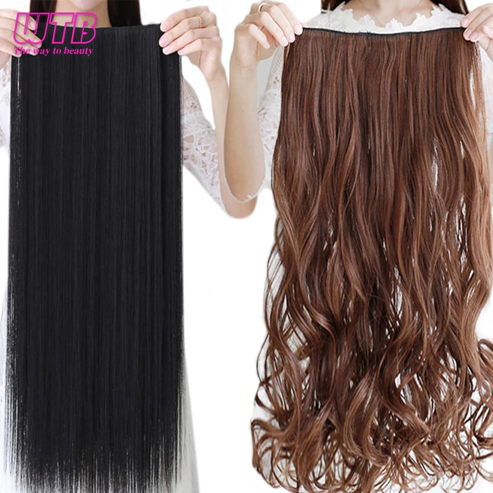 WTB Synthetic 100cm 5 Clip In Hair Extension Heat Resistant