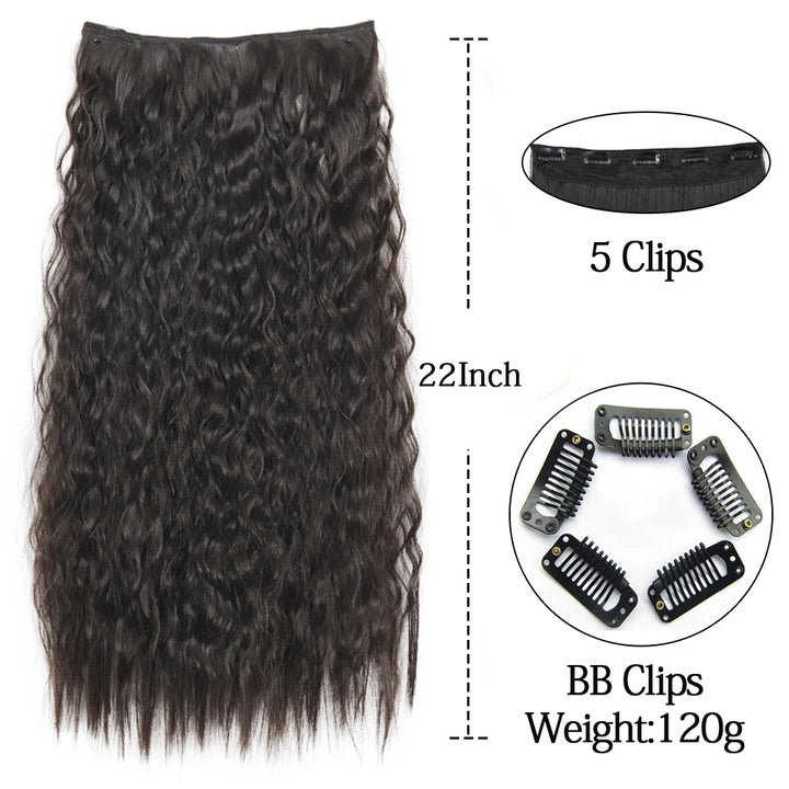 Azqueen Long Synthetic Water Wavy Clips Hair Extension