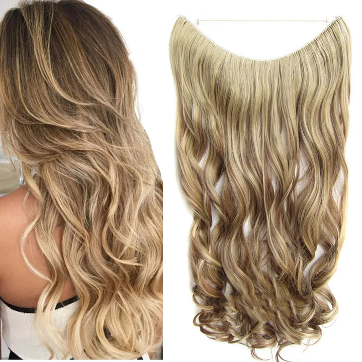 No Clip No Glue Invisible One piece Hair Extensions 24inch Long