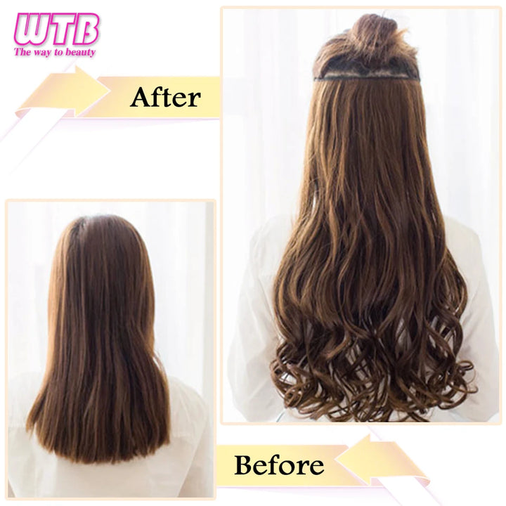 WTB Synthetic 100cm 5 Clip In Hair Extension Heat Resistant