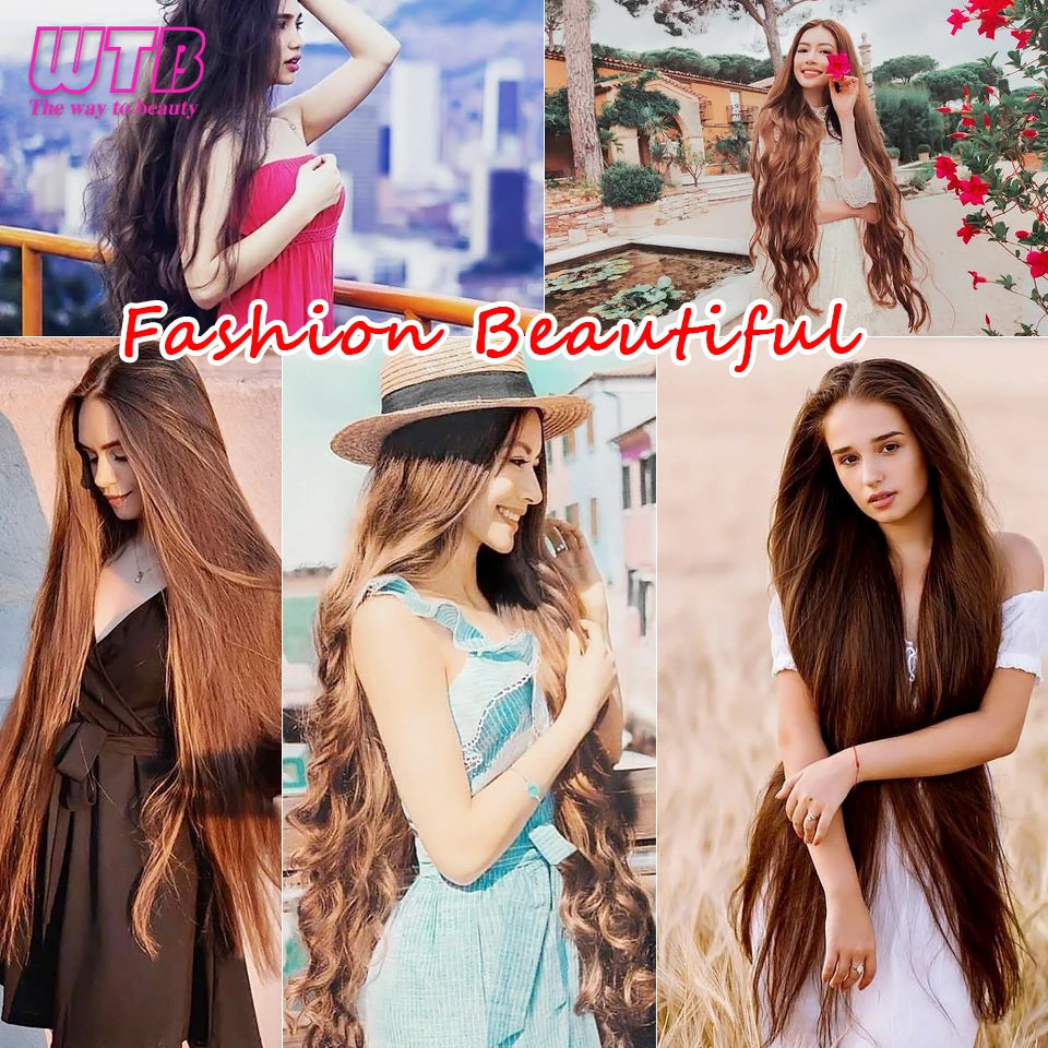 WTB Synthetic 100cm 5 Clip In Hair Extension Heat Resistant