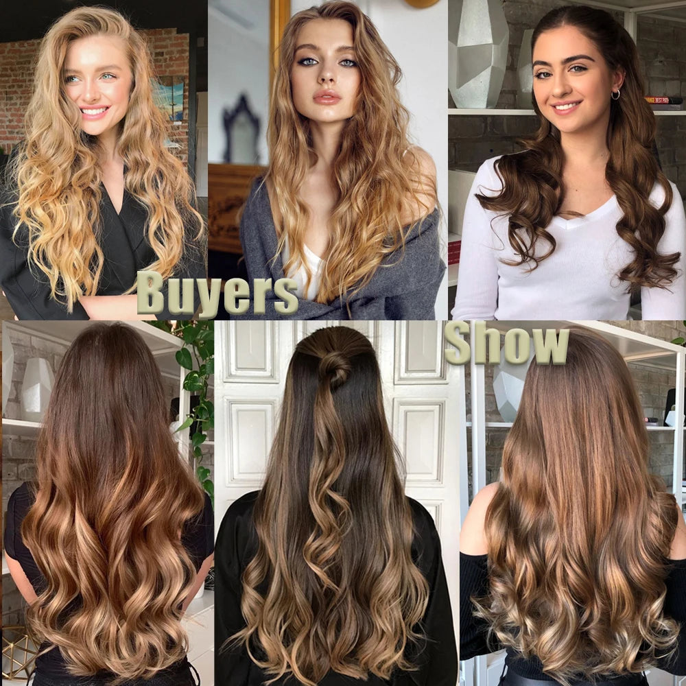 NICESY 16 Clips Synthetic 24Inch Long Curly Hair Extension