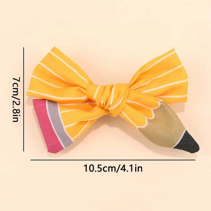 2Pcs New Pencil Hair Bow Clips for Baby Girls