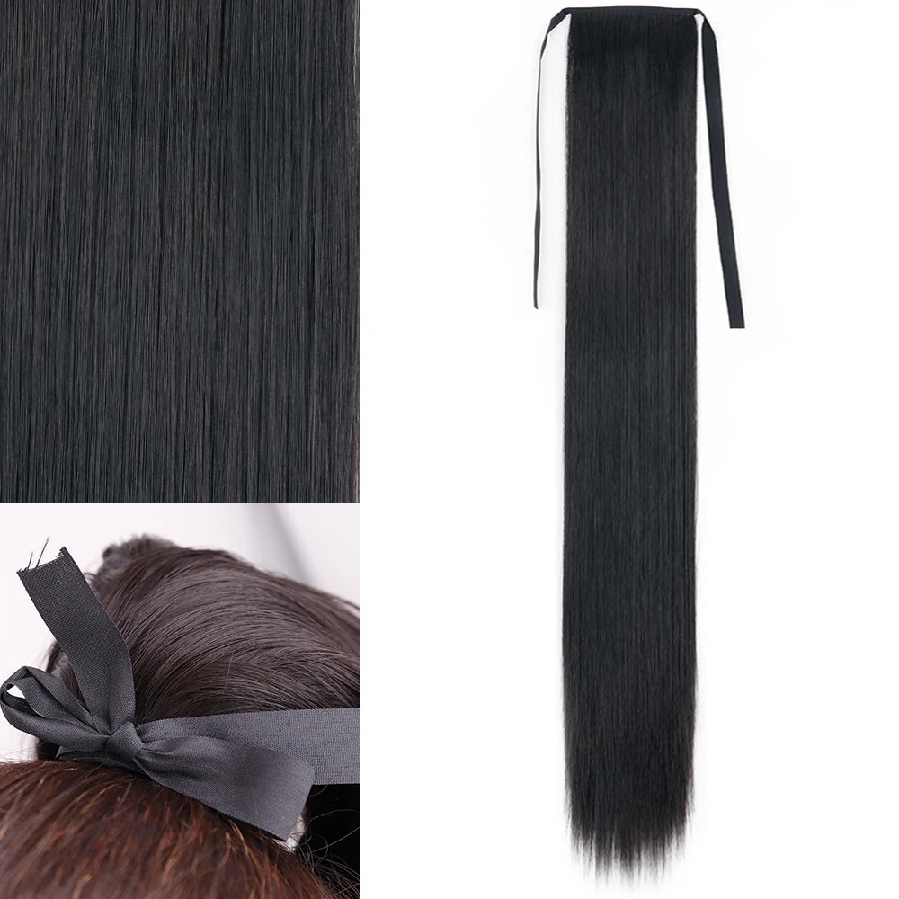 MERISIHAIR Synthetic Long Straight Wrap Hair Extension