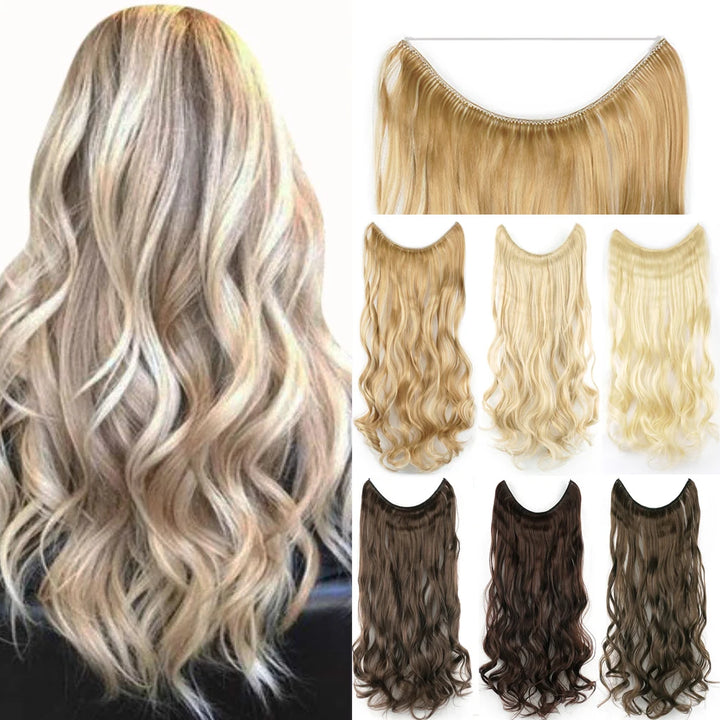 Soowee 17 Colors Long Gray Blonde Synthetic Hair Extension