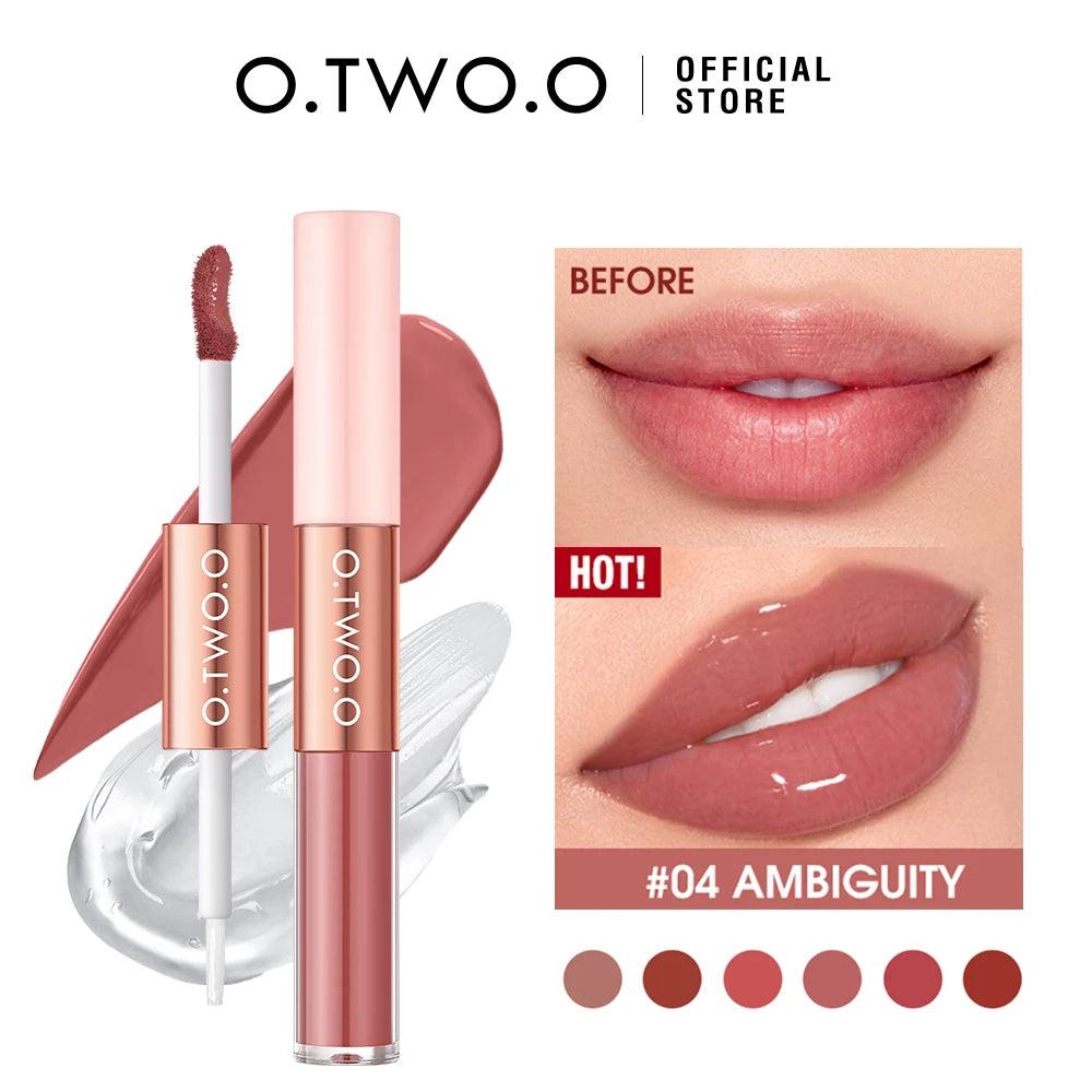 O.TWO.O Matte Lipstick Double Head Lip Coat 24HR Long Lasting Waterproof