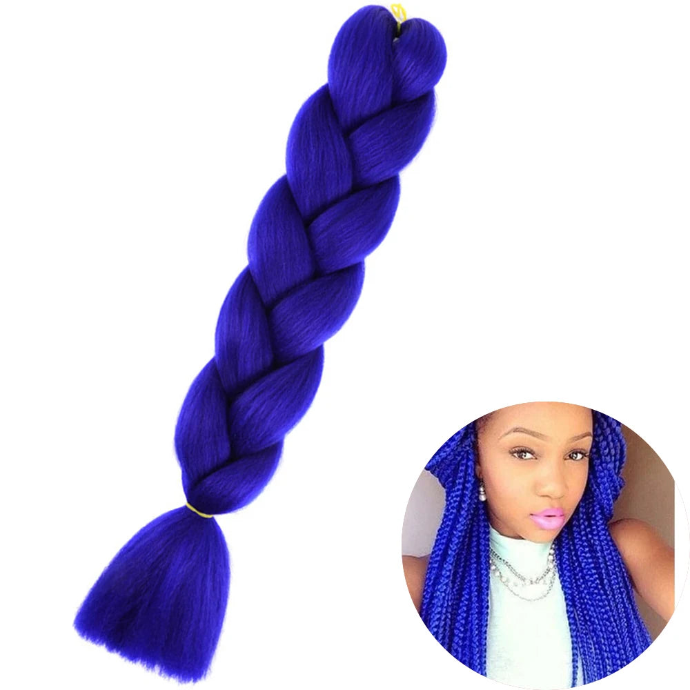 24" Synthetic Yaki Braids Hair Extension For Women