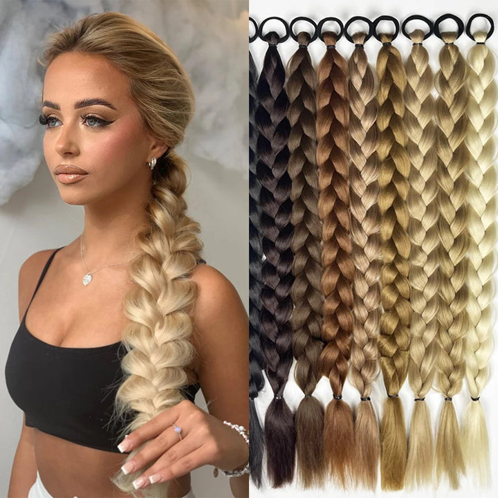 Synthetic Long Twist Braid Ponytail Hair Extensions