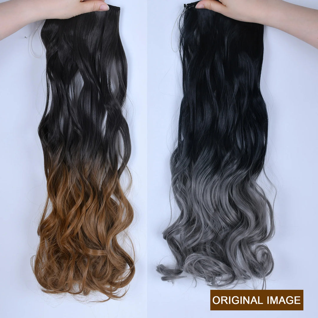 No Clip No Glue Invisible One piece Hair Extensions 24inch Long