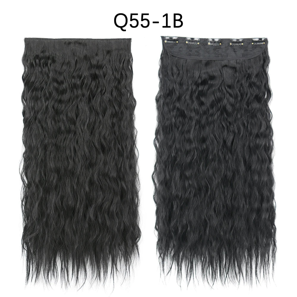 Azqueen Long Synthetic Water Wavy Clips Hair Extension