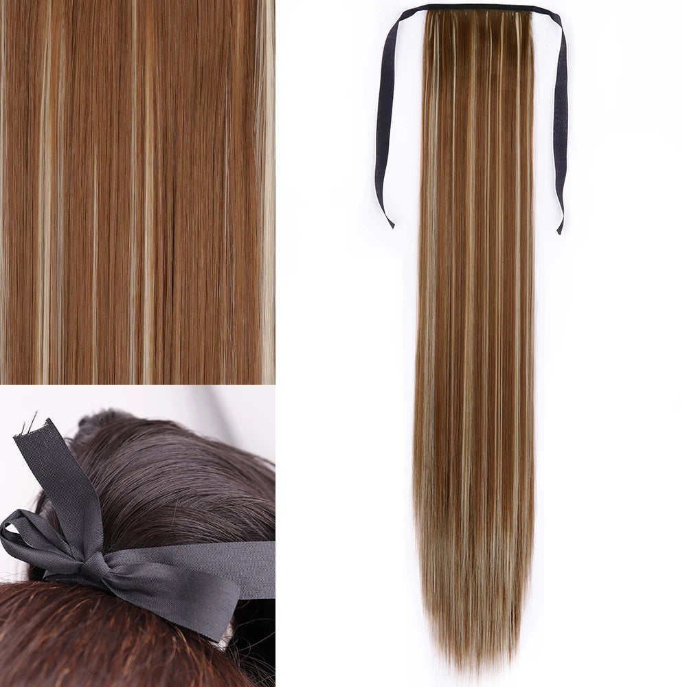 MERISIHAIR Synthetic Long Straight Wrap Hair Extension