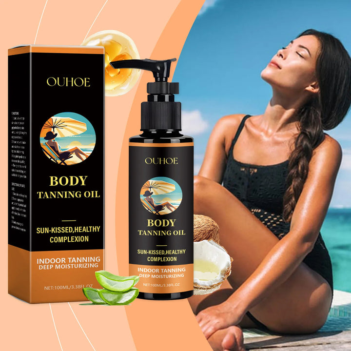 Body Tanning Oil Indoor Sunless Natural Bronzer Body Oil Care