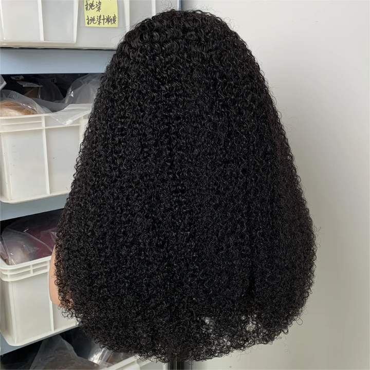 Kinky Curly V Part Wig Human Hair Deep