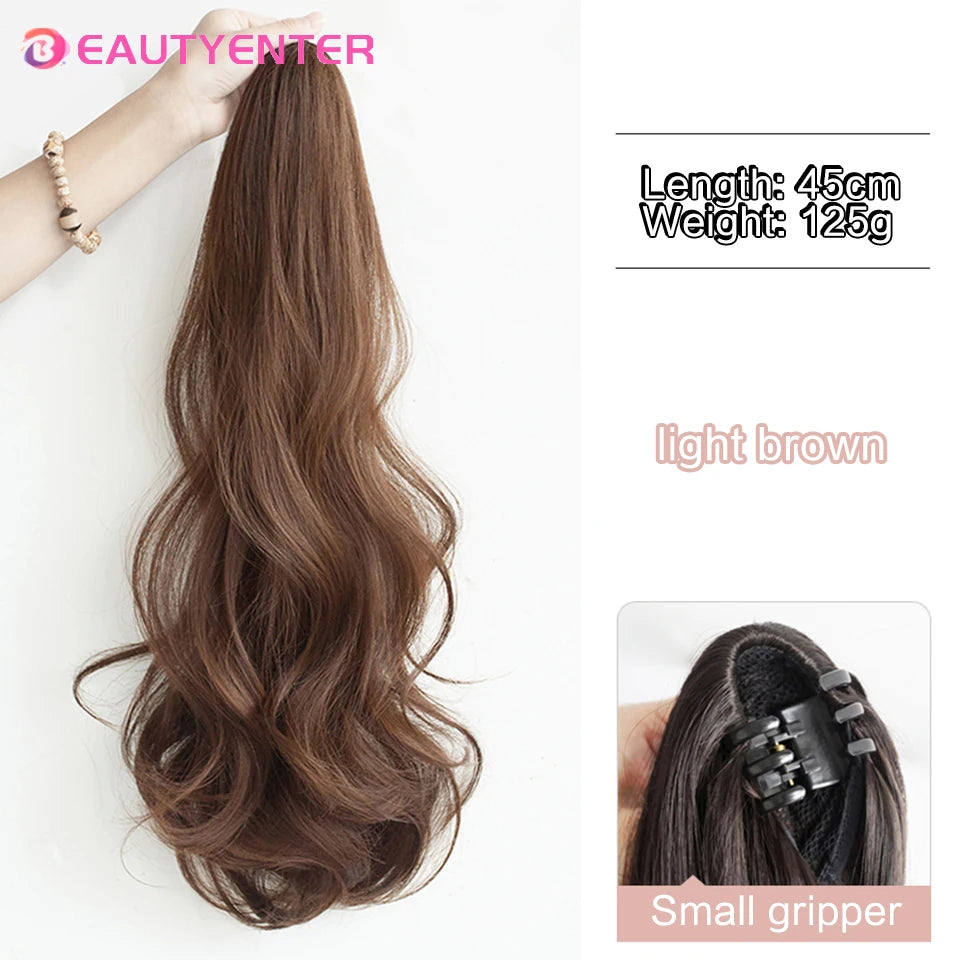 BEAUTYENTER Synthetic Long Curly Hair Band With Grab Clip