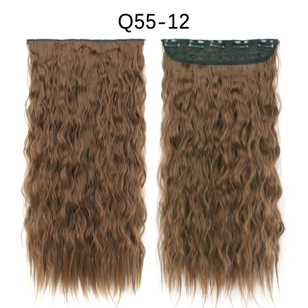 Azqueen Long Synthetic Water Wavy Clips Hair Extension