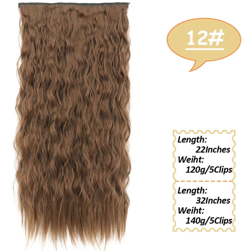 NICESY Synthetic Long Wavy 5 Clips Hair Extensions 22Inch/32Inch