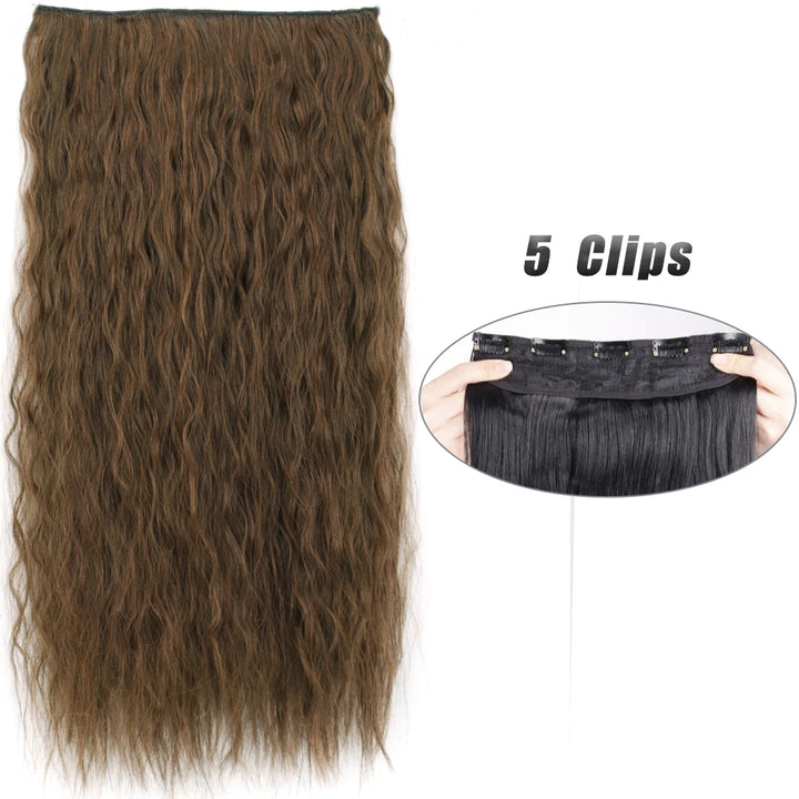 Synthetic 5 Clip In Hair Extensions Long Straight Natural Fake Hair For Women