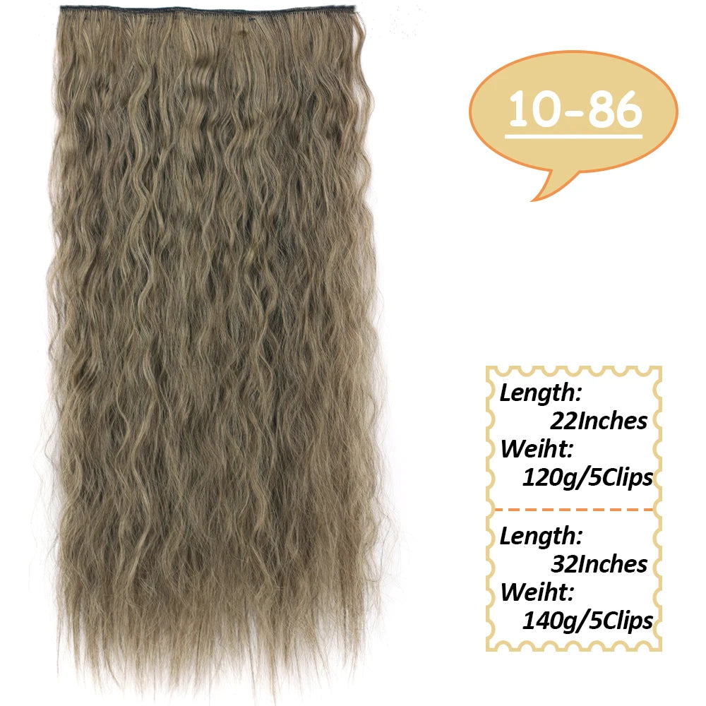 NICESY Synthetic Long Wavy 5 Clips Hair Extensions 22Inch/32Inch