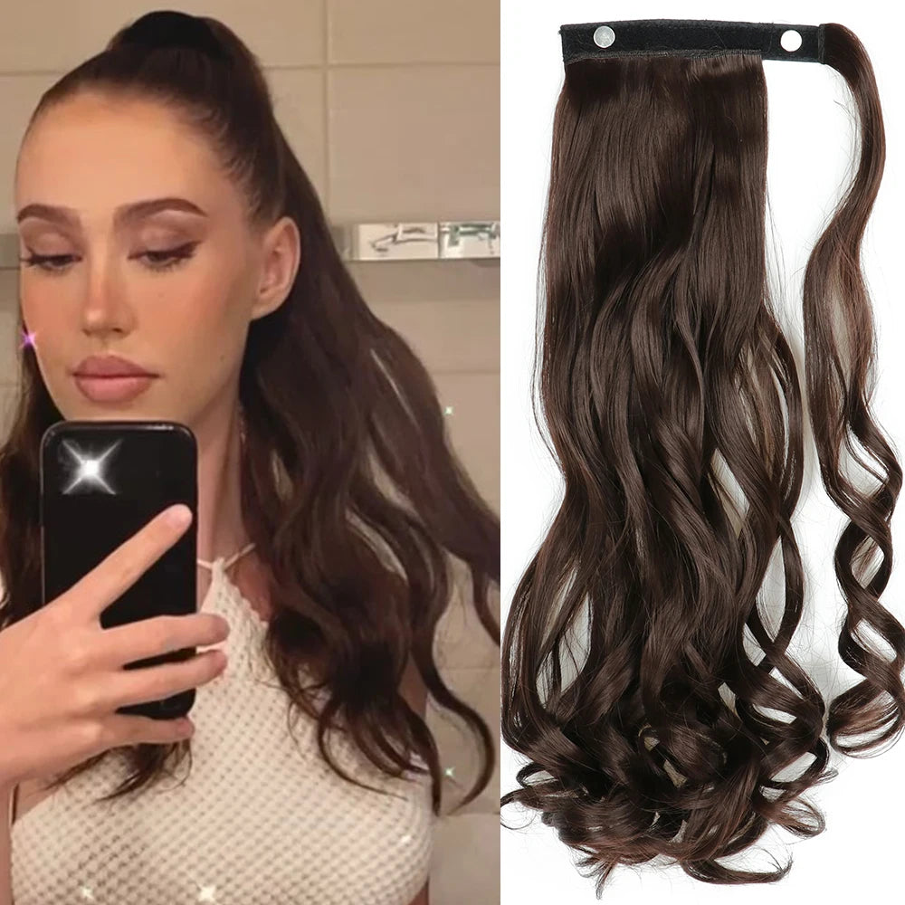 MERISIHAIR Synthetic Long Straight Wrap Hair Extension