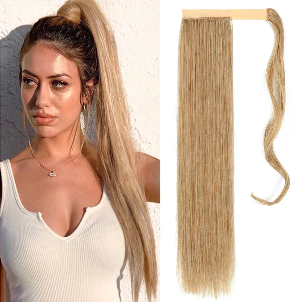 MERISIHAIR Synthetic Long Straight Wrap Hair Extension