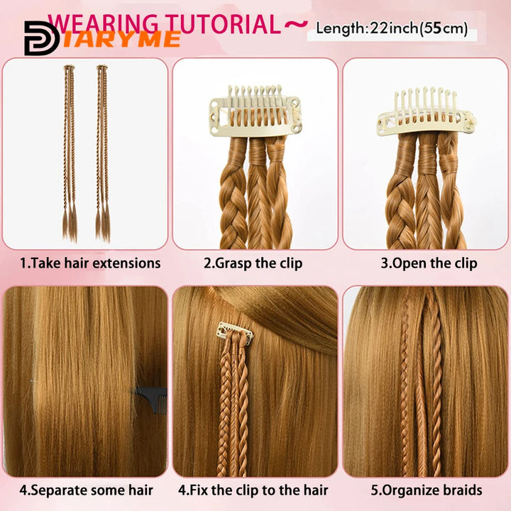 2 Pieces 22inch Braids Synthetic Hair Extensions