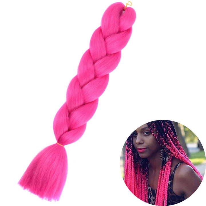 24" Synthetic Yaki Braids Hair Extension For Women