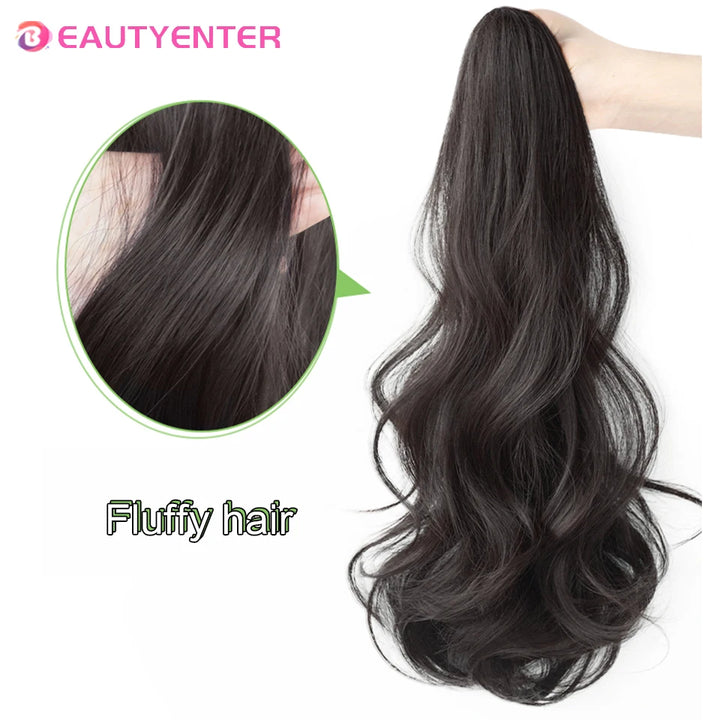 BEAUTYENTER Synthetic Long Curly Hair Band With Grab Clip