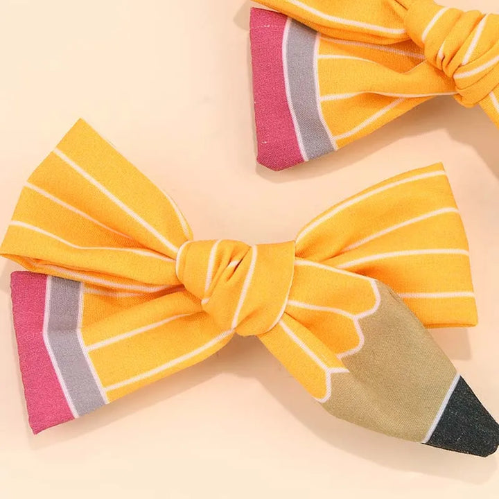 2Pcs New Pencil Hair Bow Clips for Baby Girls