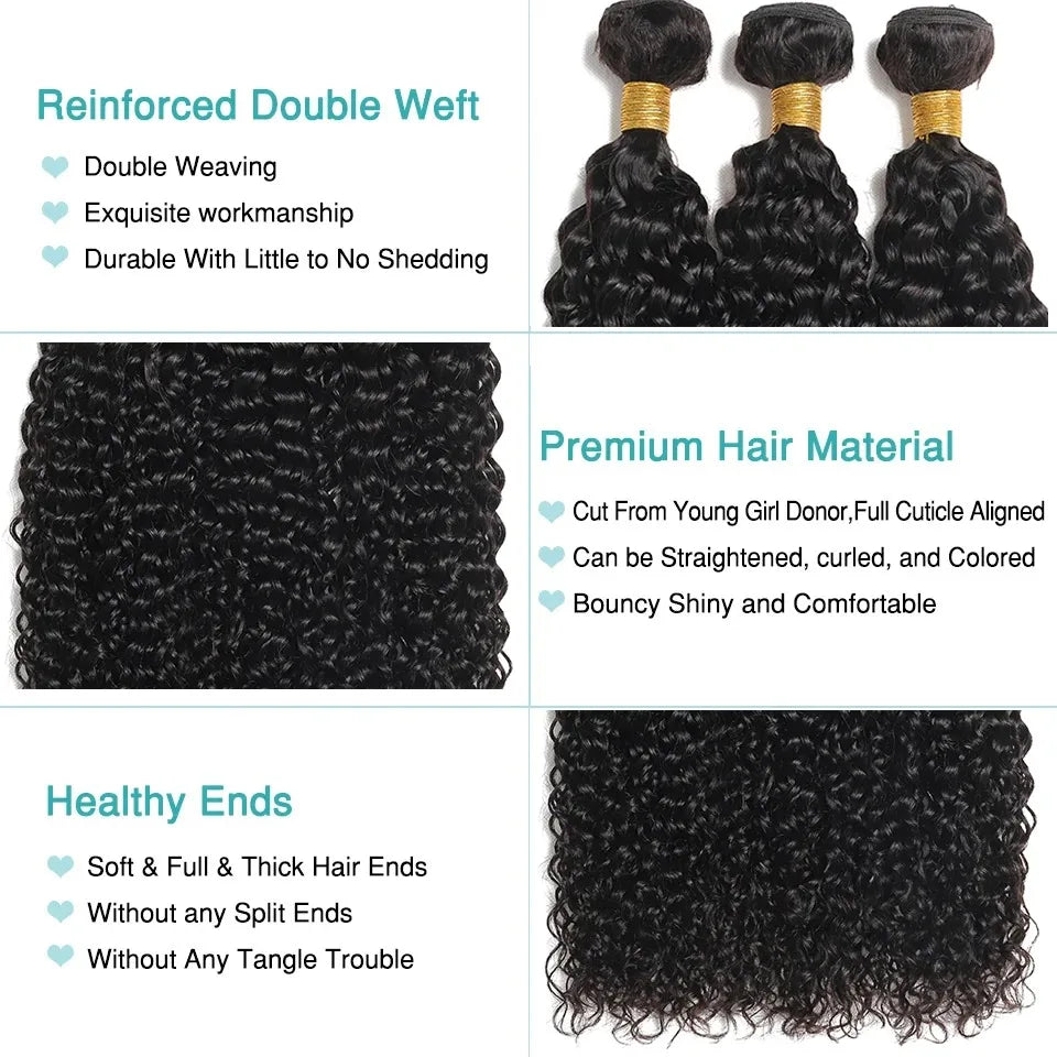 Mongolian Afro Kinky Curly Bundles Hair Extensions