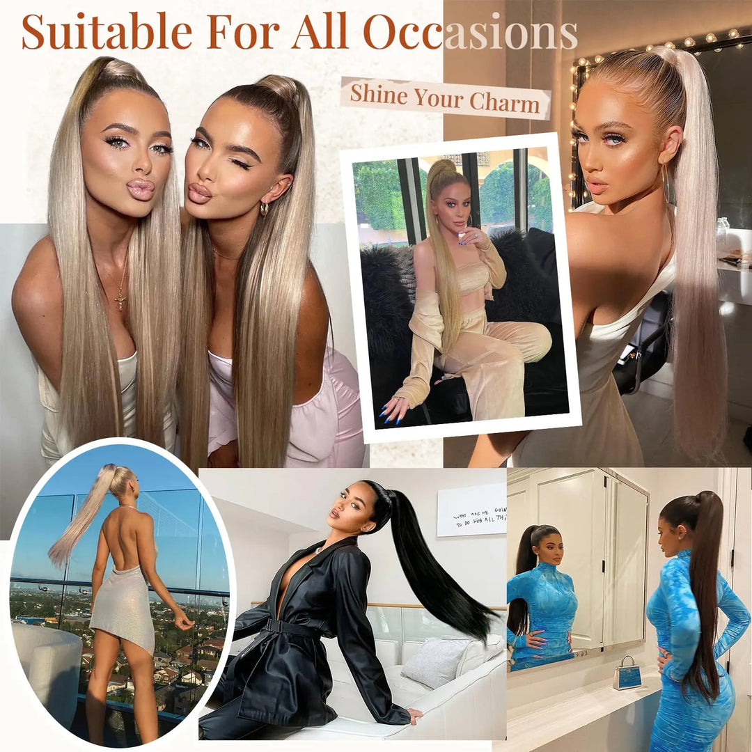 AZQUEEN Ponytail Synthetic Hair Extensions Long