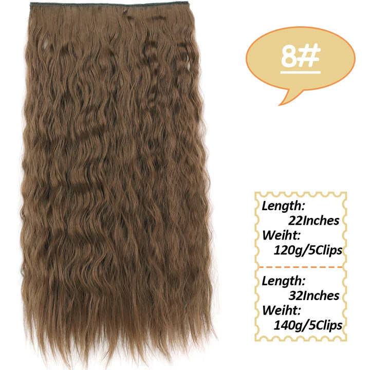 NICESY Synthetic Long Wavy 5 Clips Hair Extensions 22Inch/32Inch