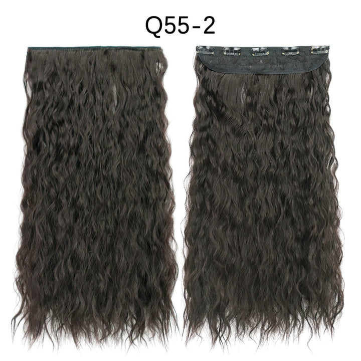 Azqueen Long Synthetic Water Wavy Clips Hair Extension