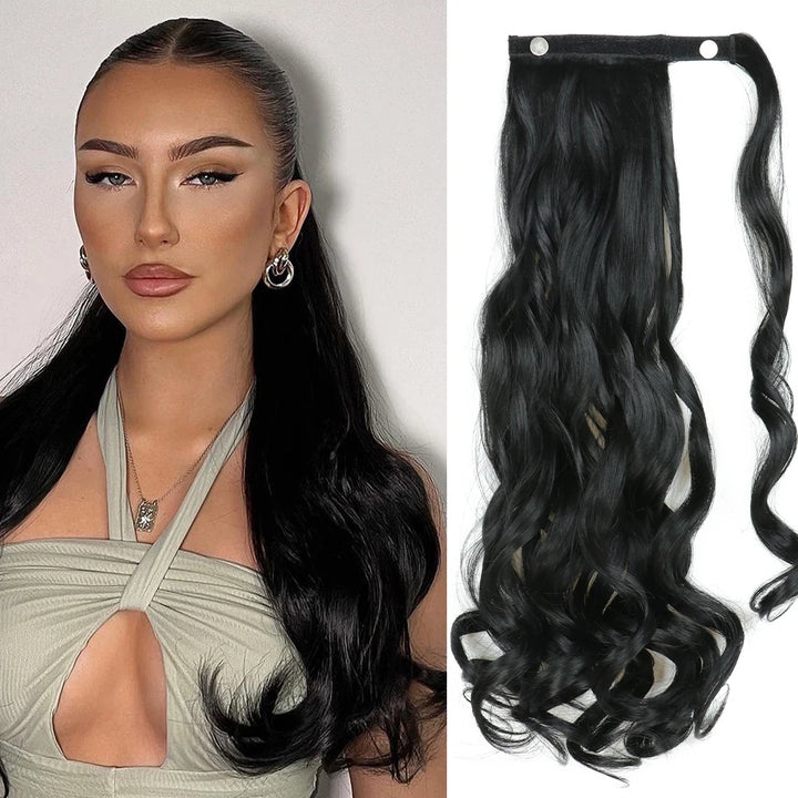 MERISIHAIR Synthetic Long Straight Wrap Hair Extension