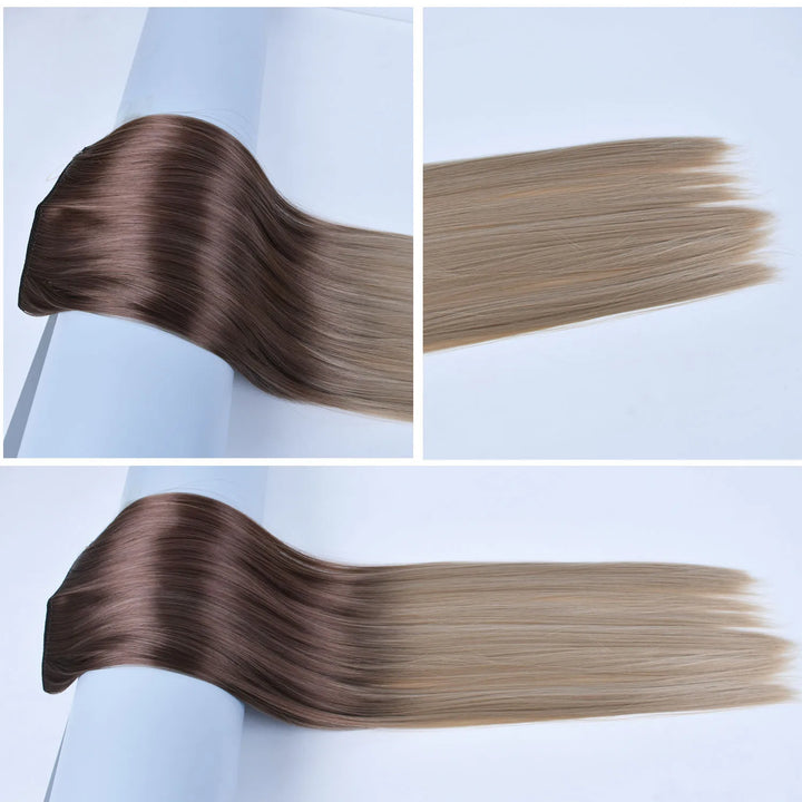 Women's Synthetic String Hair Extension No Clips No Glue