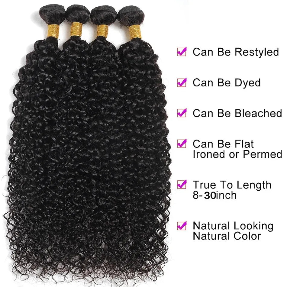 Mongolian Afro Kinky Curly Bundles Hair Extensions