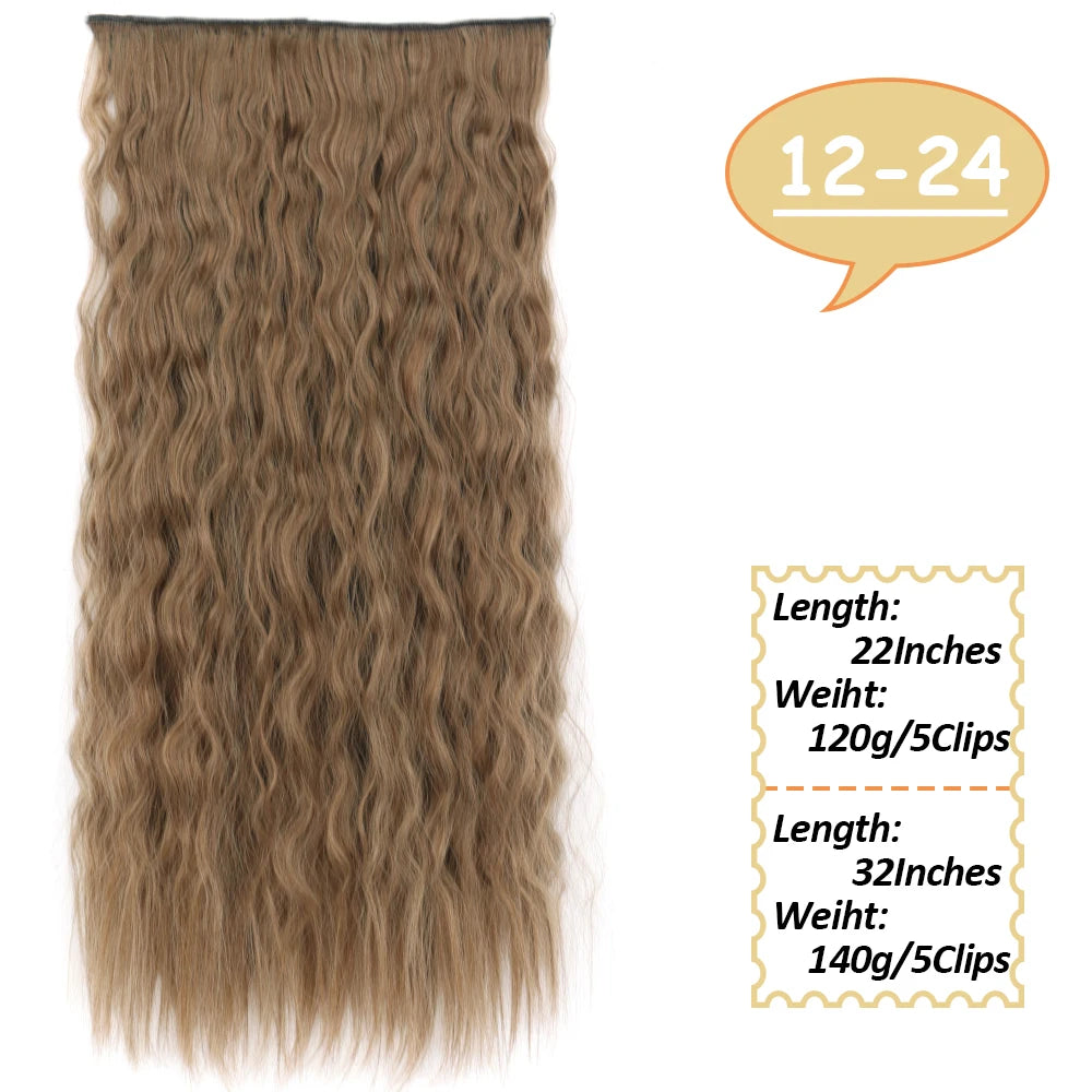 NICESY Synthetic Long Wavy 5 Clips Hair Extensions 22Inch/32Inch