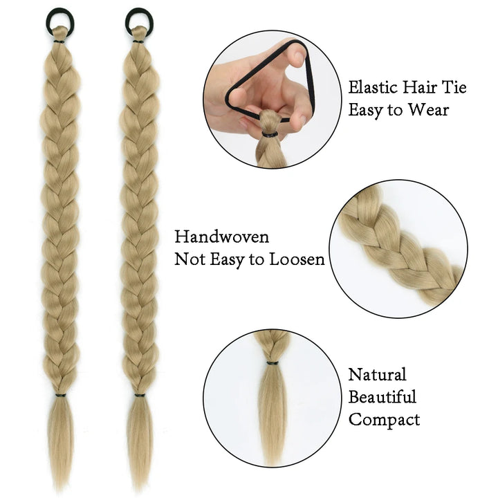 Synthetic Long Twist Braid Ponytail Hair Extensions