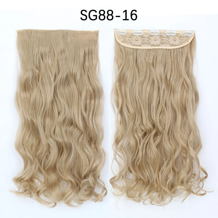 Azqueen Long Synthetic Water Wavy Clips Hair Extension