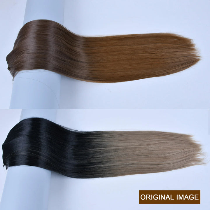 No Clip No Glue Invisible One piece Hair Extensions 24inch Long