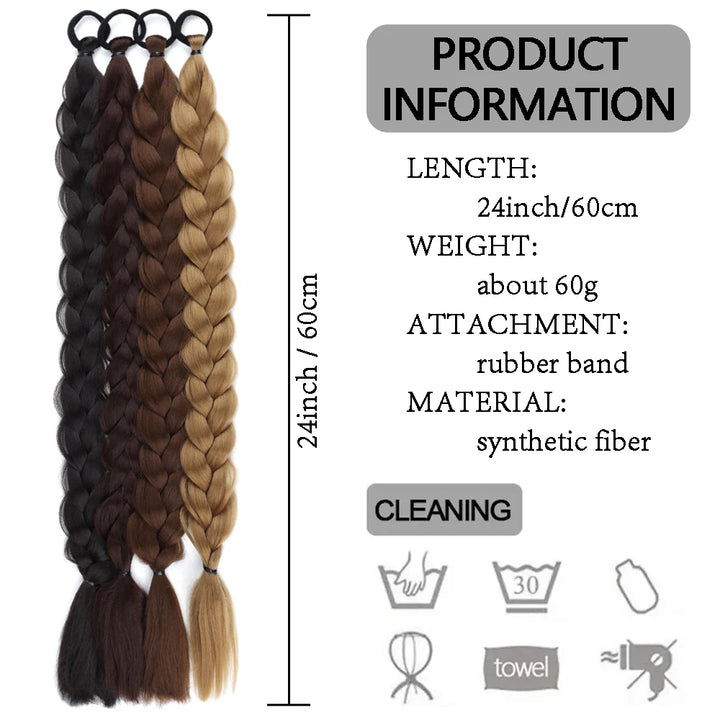 Synthetic Long Twist Braid Ponytail Hair Extensions