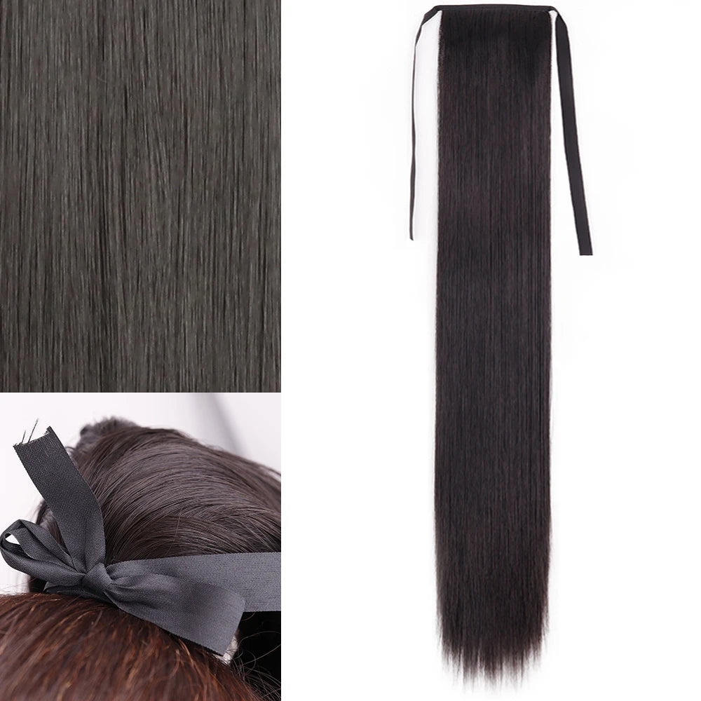 MERISIHAIR Synthetic Long Straight Wrap Hair Extension