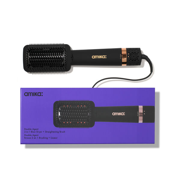 Amika Double Agent 2-In-1 Straightening Blow Dryer Brush